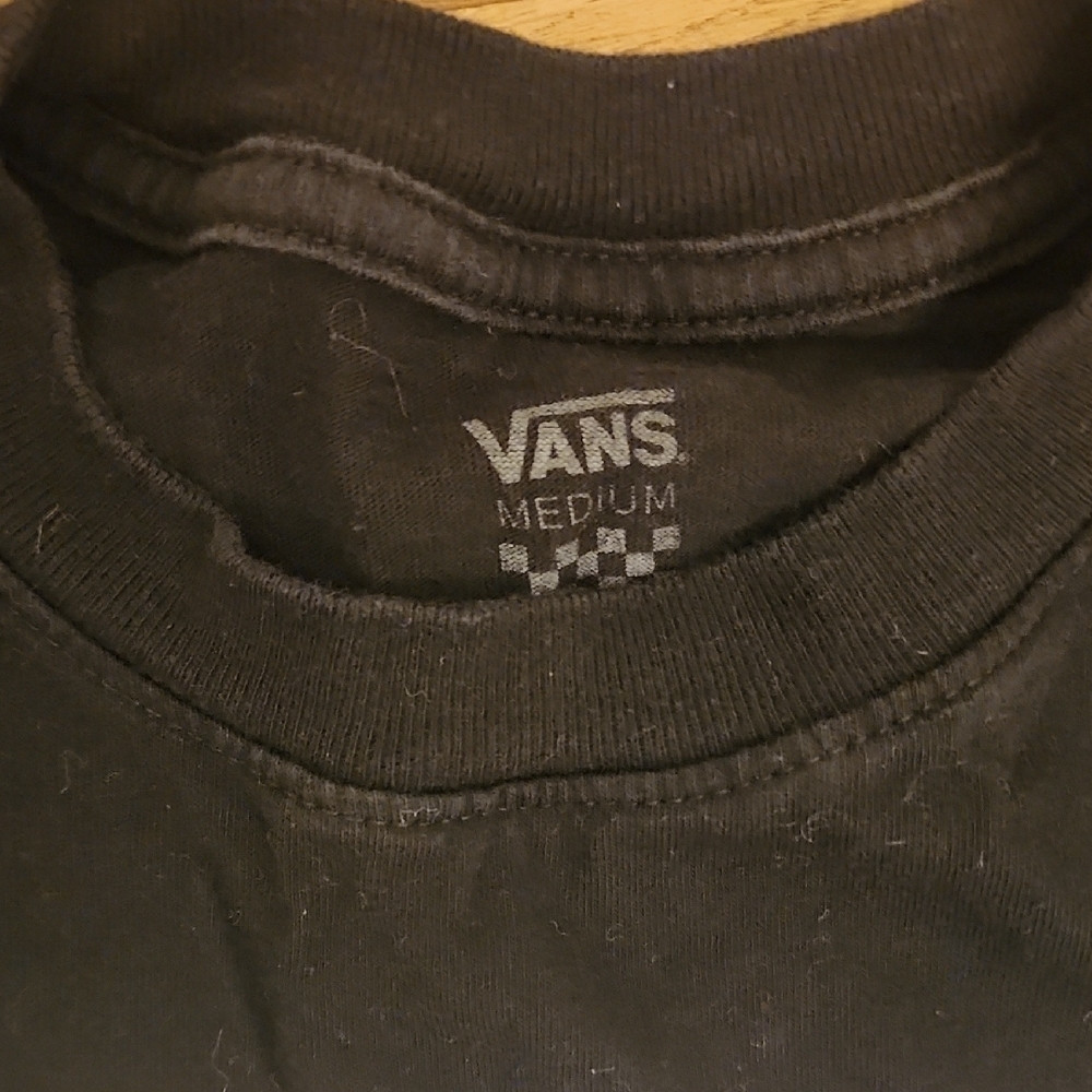Vans Rose Checkerboard Black Long Sleeve Graphic Tee Unisex Streetwear - Picture 4 of 6